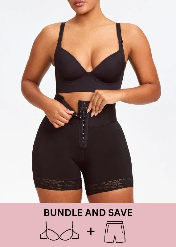 2-in-1 Back Smoothing Push Up Bra and BBL Shorts Bundle