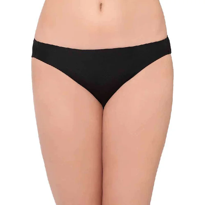 Basic Mold Low Waist Low Coverage Everyday Wear Bikini Panty - Black