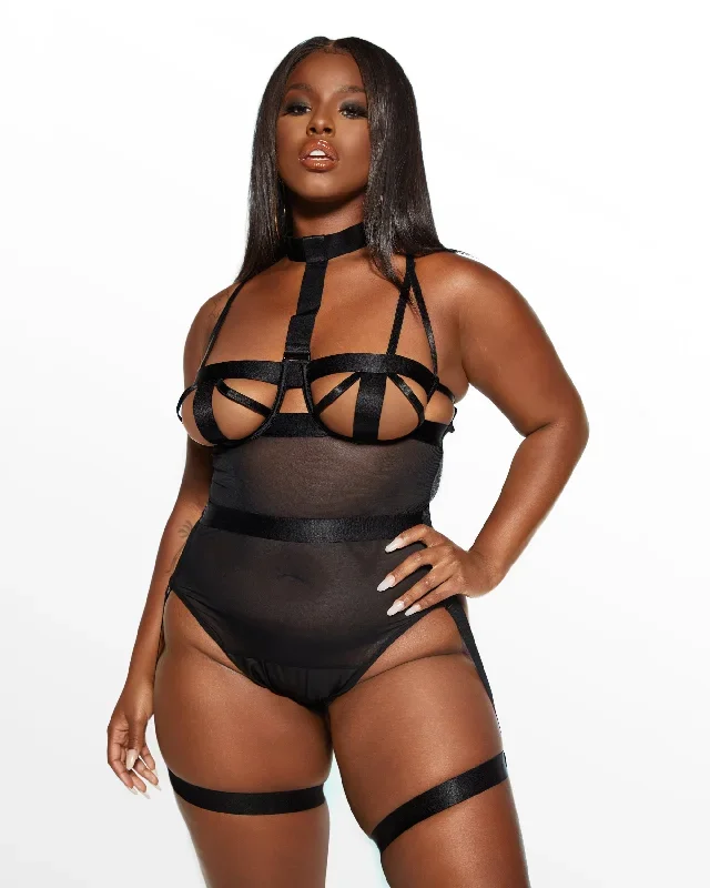 Brookell Strappy Harness Teddy Black