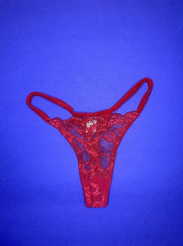 Clo: Fortuna Lace Adjustable String Thong - Chili Pepper