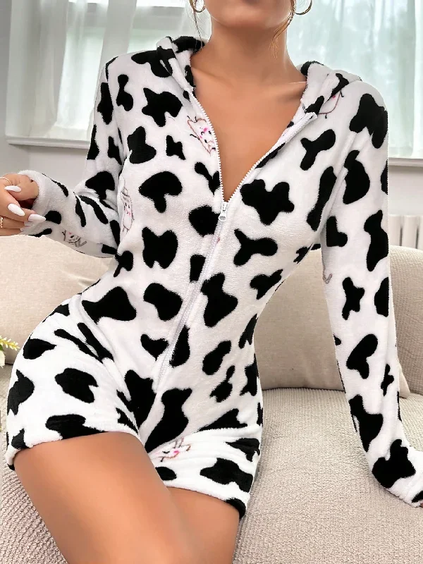 Cow Long Sleeve Playsuit - Final Few Left!