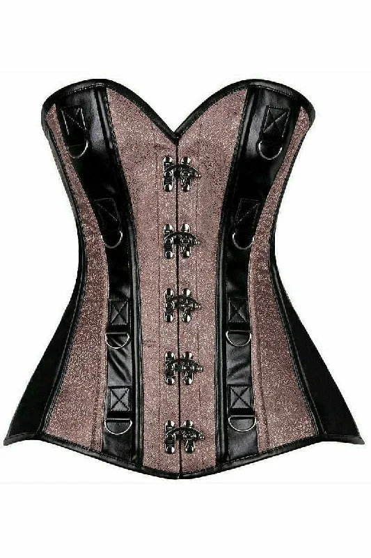 deluxe-gunmetal-brocade-faux-leather-steel-boned-corset