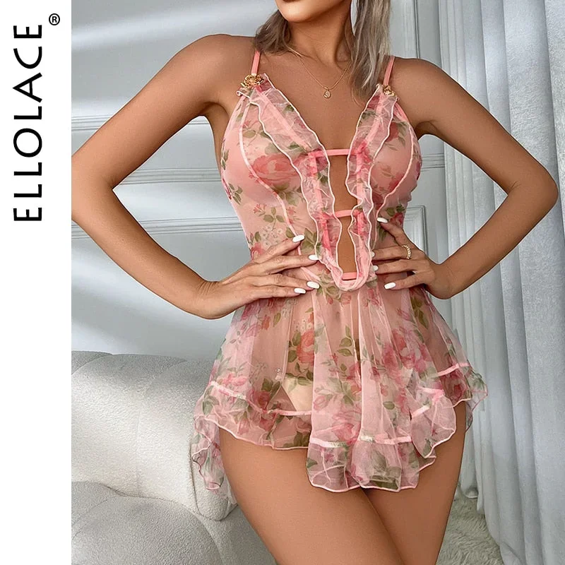 ellolace-see-through-night-dress-uncensored-floral-print-babydoll-transparent-lingerie-without-censorship-sheer-sexy-nightwear