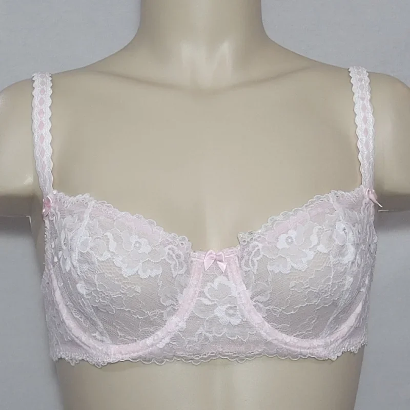 Felina 5894 Harlow Sheer Lace Full Busted Demi Underwire Bra 40C Pink