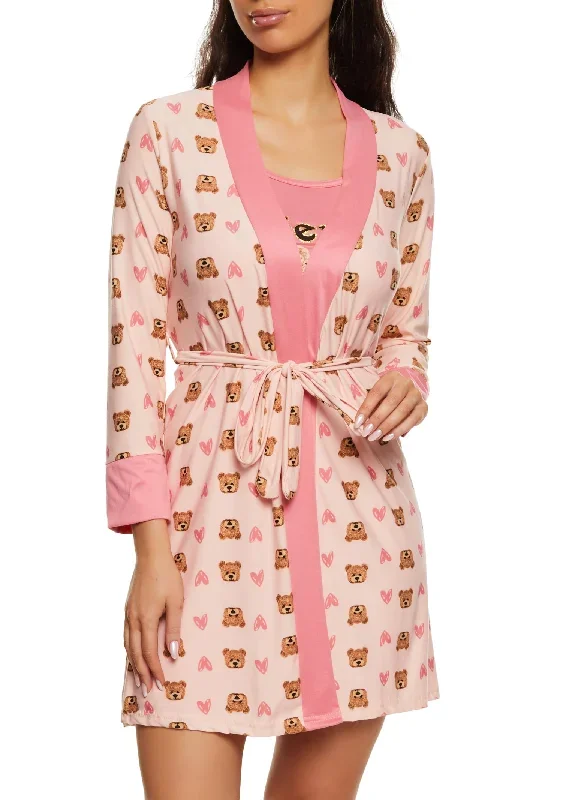 Friends Forever Graphic Nightgown with Robe