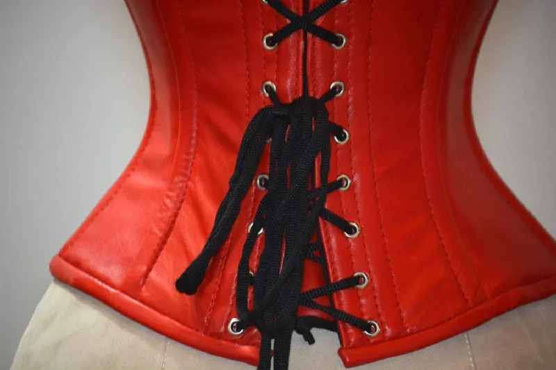 hand-dyed-lambskin-waist-steel-boned-authentic-corset-of-red-color-bespoke-corset-for-tight-lacing-and-waist-training-steampunk-gothic