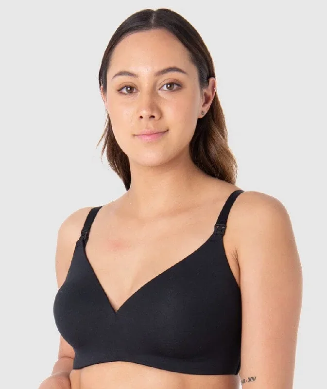 Hotmilk Embrace Leakproof T-Shirt Wirefree Bra - Black