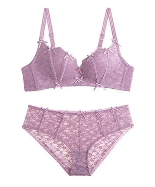 Jezel Push-Up Lace Bra Set (Lilac)