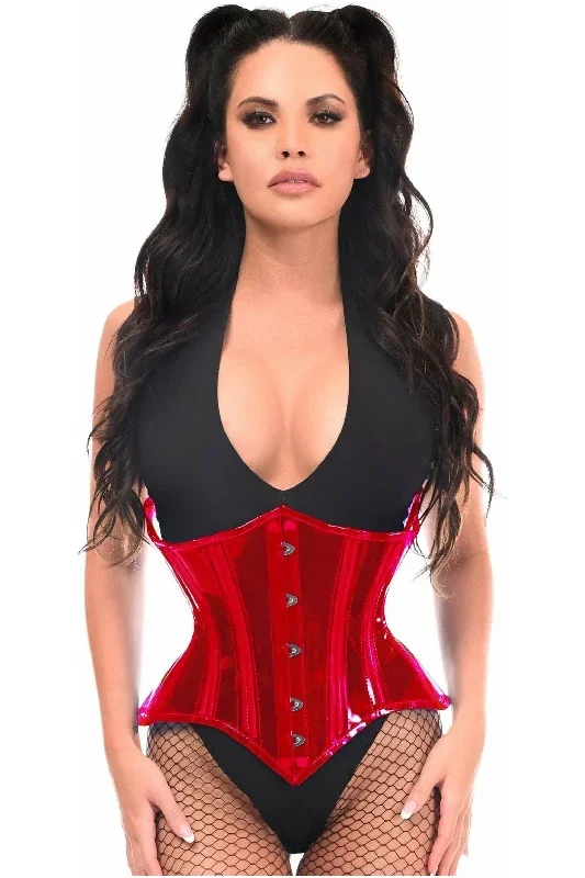 Lavish Red Clear Curvy Underbust Waist Cincher Corset