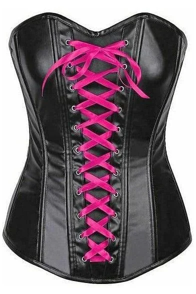 lavish-wet-look-faux-leather-lace-up-over-bust-corset