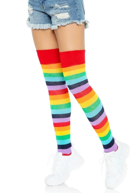 Leg Avenue Lycra Acrylic Rainbow Thigh High