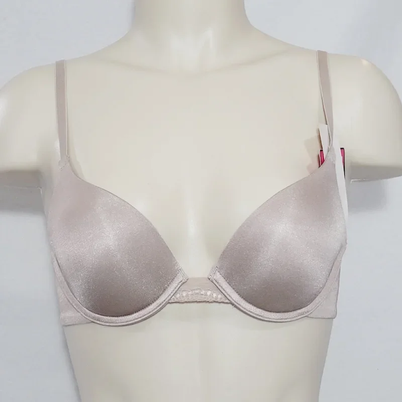 Lily Of France 2175175 Extreme Lacy Looks Push Up Underwire Bra 34A Nude NWT