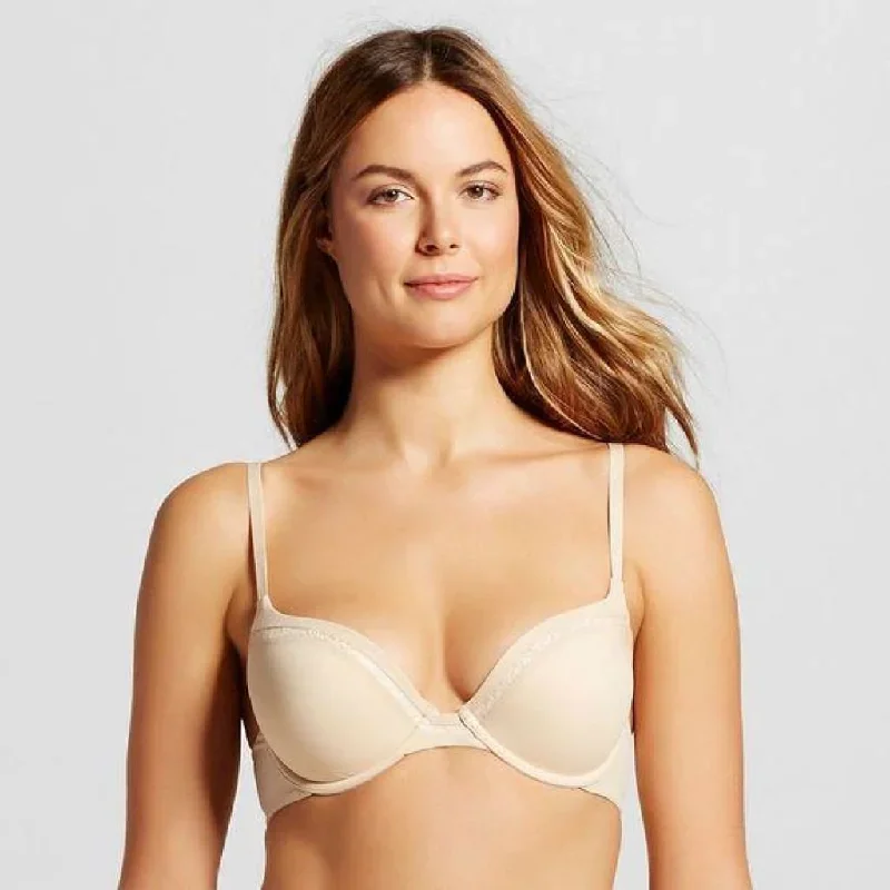 Maidenform Self Expressions DM9500 SE9500 Comfort Devotion Back Smoothing Memory Foam Demi UW Bra 36DD Nude Latte