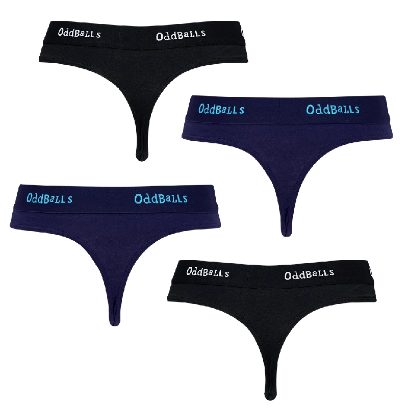 Midnight and Black Bundle - Ladies Thong 4 Pack Bundle