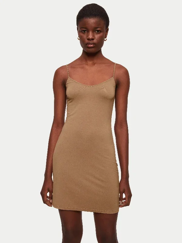 Modal Slip Dress | Coffee