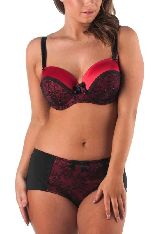 Diamante Lace Mold Cup Bra Set Sale, Bra & Hipster Set