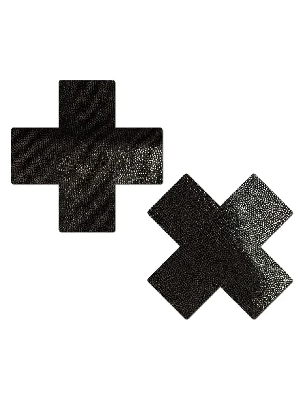 Pastease PLS-LQ  Liquid Black Cross Nipple Covers