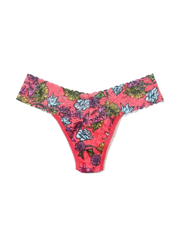 Petite Size Printed Signature Lace Thong Wonderland Blooms