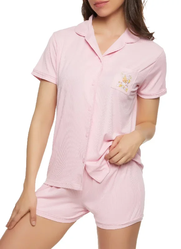 Ribbed Follow Your Dream Pajama Shirt and Shorts