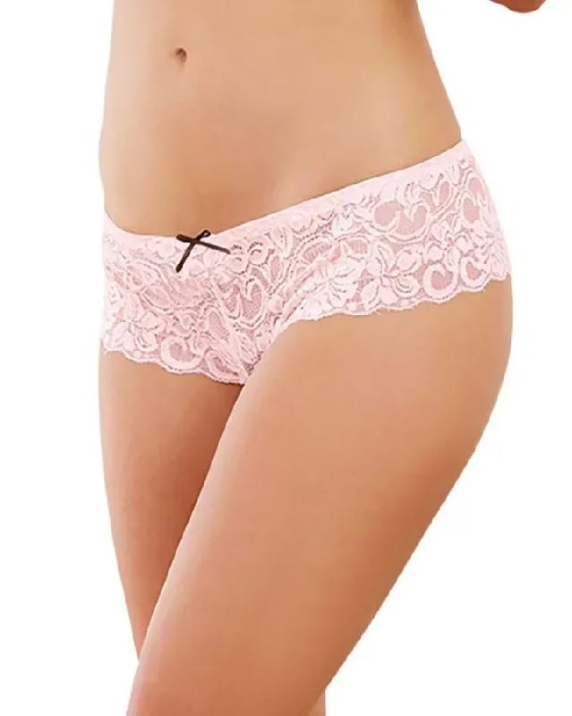 Dreamgirl Satin Bow Crotchless Boyshort