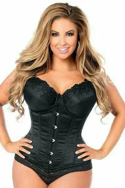 Sexy Black Satin Underbust Corset