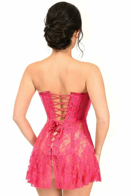 sexy-fuchsia-sheer-lace-corset-dress