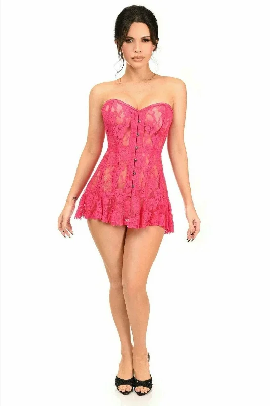 sexy-fuchsia-sheer-lace-corset-dress