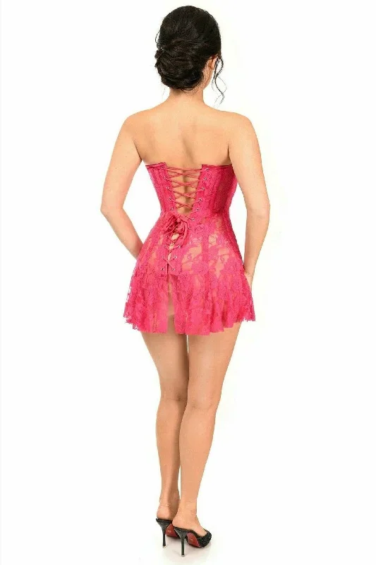 sexy-fuchsia-sheer-lace-corset-dress