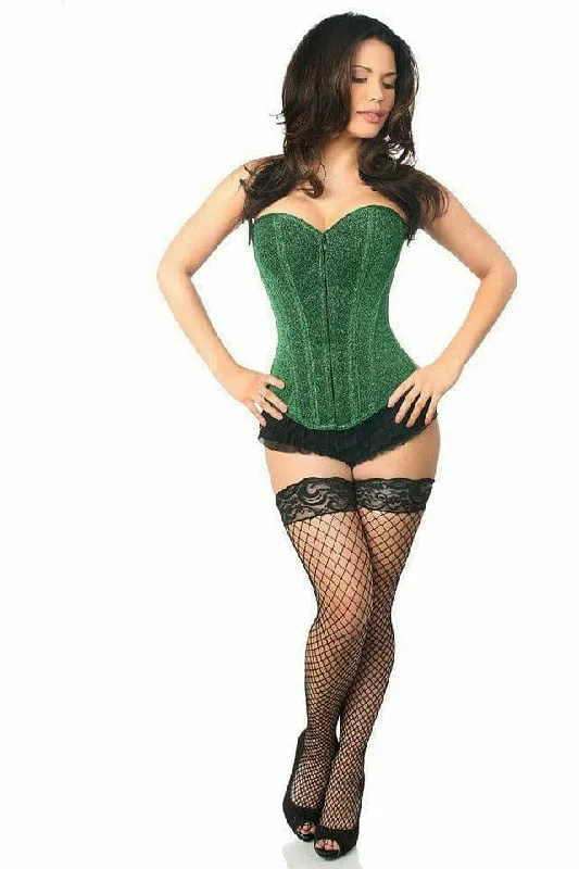 sexy-green-glitter-front-zipper-corset