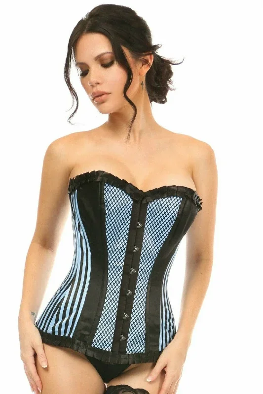 Sexy Light Blue Burlesque Overbust Corset