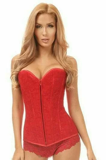 Sexy Red Lace Overbust Corset 