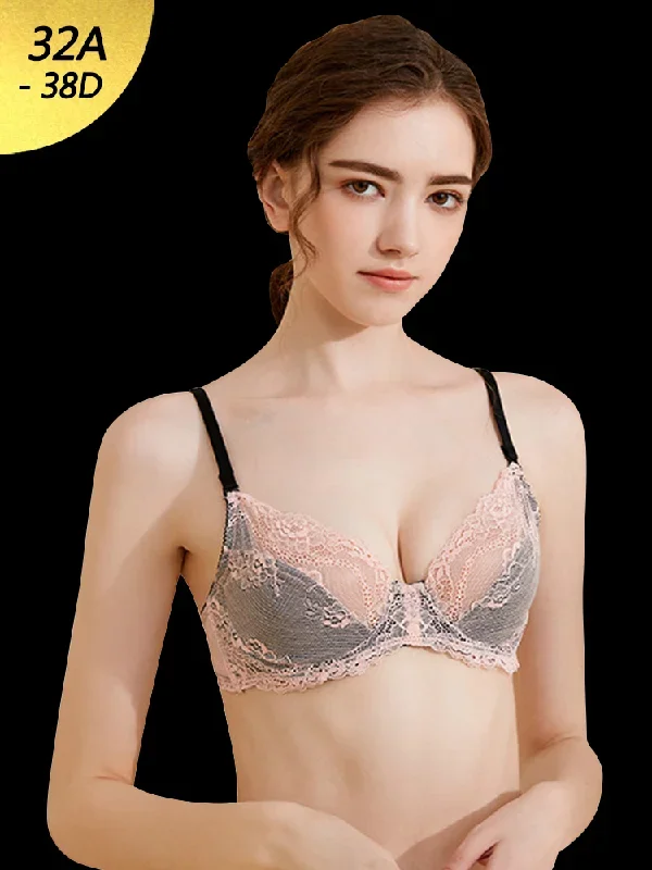 Sexy V-neck Lace Underwear Bra and Panty Set