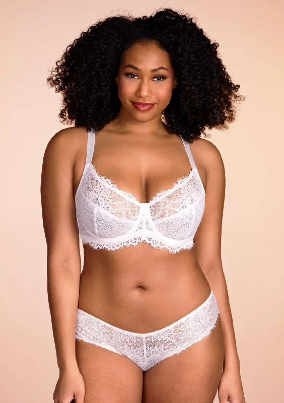 Sunflower White Underwire Lace Bra Set