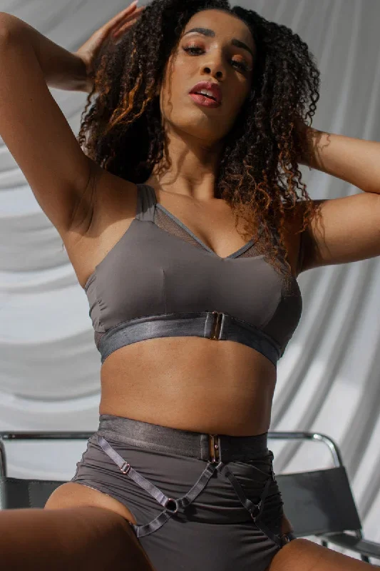 Tatiana Activewear Perla Top - Charcoal