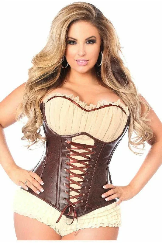 Top Drawer Faux Leather Steel Boned Ren Faire Corset