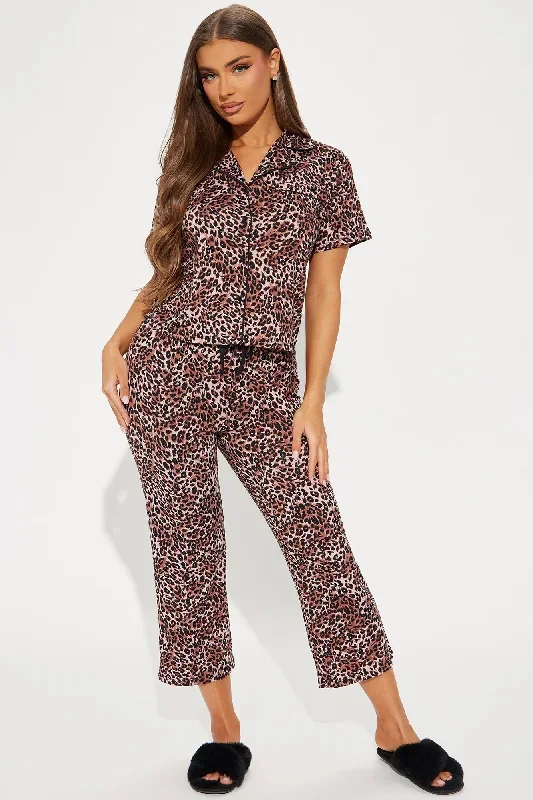 Up All Night PJ Pant Set - Leopard